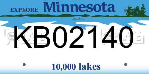 KB02140 Minnesota License Plate
