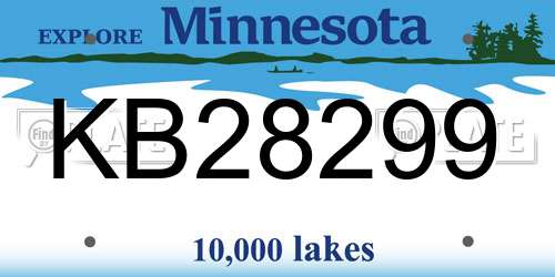 KB28299 Minnesota License Plate