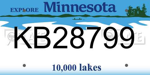 KB28799 Minnesota License Plate