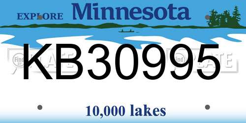 KB30995 Minnesota License Plate