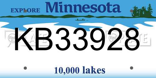 KB33928 Minnesota License Plate