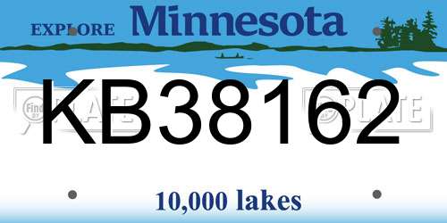 KB38162 Minnesota License Plate