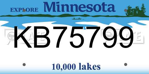 KB75799 Minnesota License Plate