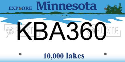 KBA360 Minnesota License Plate