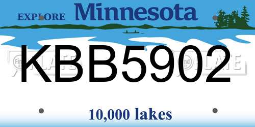 KBB5902 Minnesota License Plate