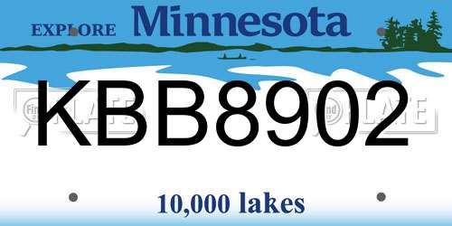 KBB8902 Minnesota License Plate