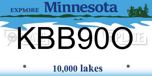 KBB90O Minnesota License Plate