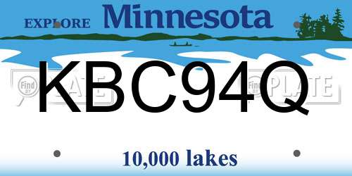 KBC94Q Minnesota License Plate