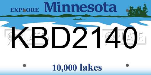 KBD2140 Minnesota License Plate