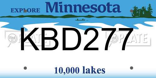 KBD277 Minnesota License Plate