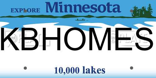 KBHOMES Minnesota License Plate