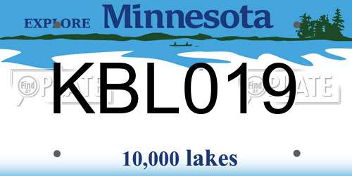 KBL019 Minnesota License Plate