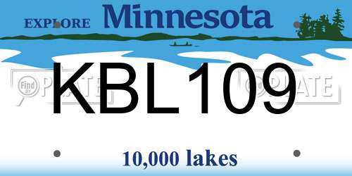 KBL109 Minnesota License Plate