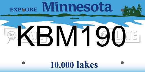 KBM190 Minnesota License Plate