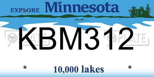 KBM312 Minnesota License Plate