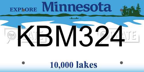 KBM324 Minnesota License Plate