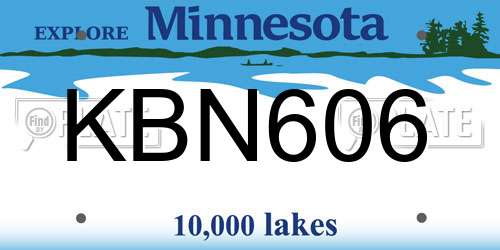 KBN606 Minnesota License Plate