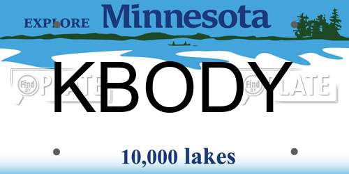 KBODY Minnesota License Plate