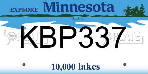 KBP337 Minnesota License Plate