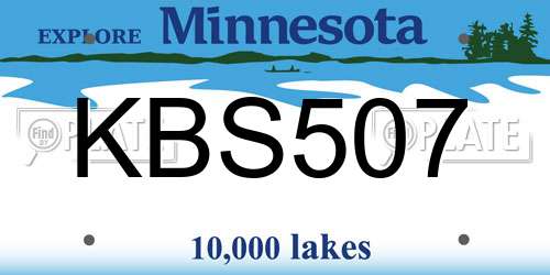 KBS507 Minnesota License Plate