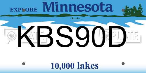 KBS90D Minnesota License Plate
