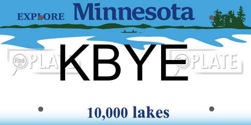 KBYE Minnesota License Plate