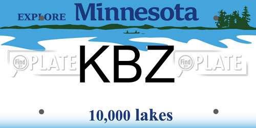 KBZ Minnesota License Plate