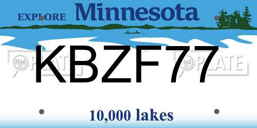 KBZF77 Minnesota License Plate
