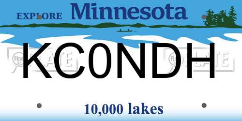 KC0NDH Minnesota License Plate