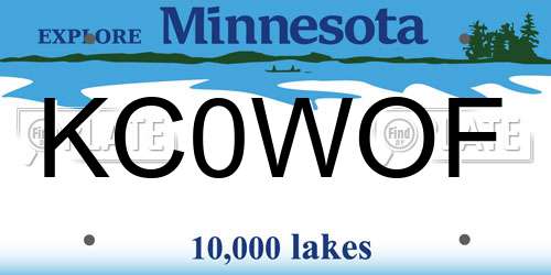KC0WOF Minnesota License Plate