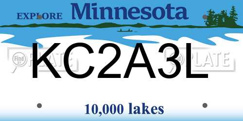KC2A3L Minnesota License Plate