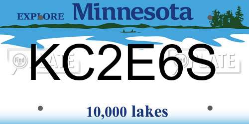 KC2E6S Minnesota License Plate