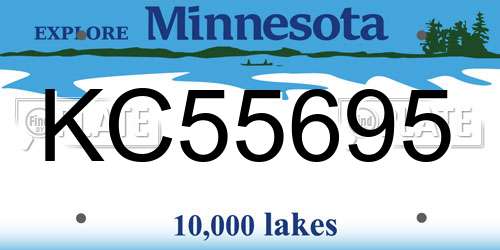 KC55695 Minnesota License Plate