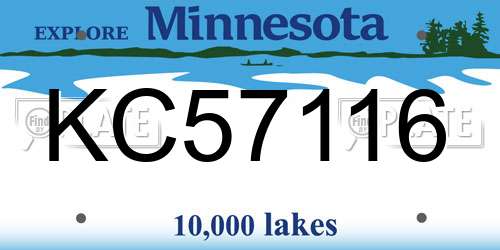 KC57116 Minnesota License Plate