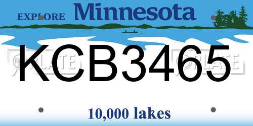 KCB3465 Minnesota License Plate