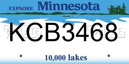KCB3468 Minnesota License Plate