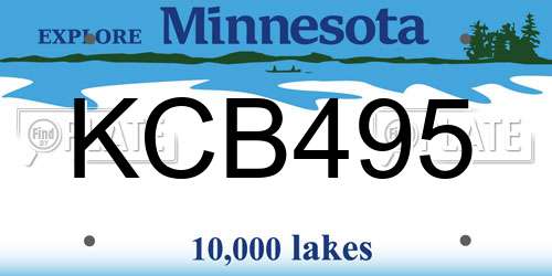 KCB495 Minnesota License Plate