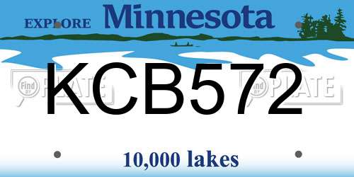 KCB572 Minnesota License Plate