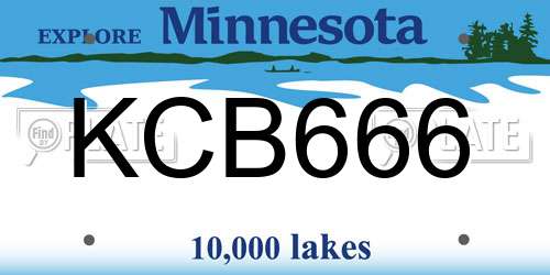 KCB666 Minnesota License Plate