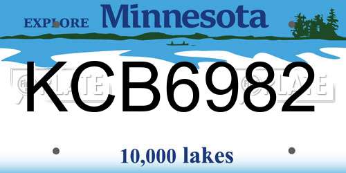 KCB6982 Minnesota License Plate