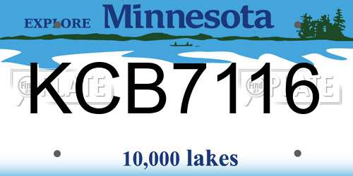 KCB7116 Minnesota License Plate