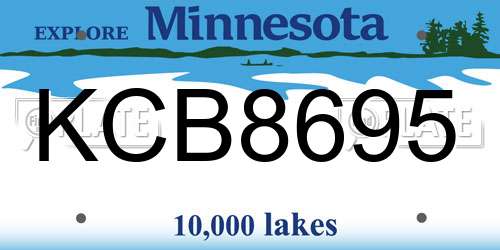 KCB8695 Minnesota License Plate
