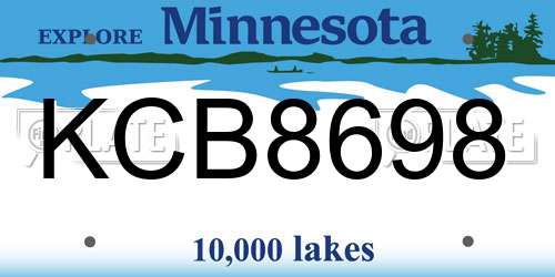 KCB8698 Minnesota License Plate