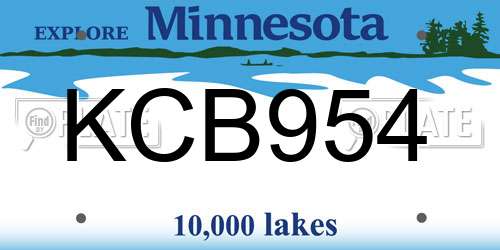 KCB954 Minnesota License Plate