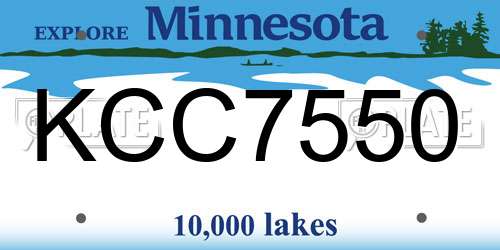 KCC7550 Minnesota License Plate