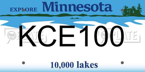 KCE100 Minnesota License Plate