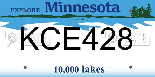 KCE428 Minnesota License Plate