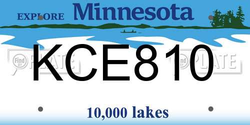 KCE810 Minnesota License Plate