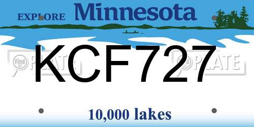 KCF727 Minnesota License Plate