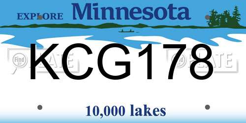 KCG178 Minnesota License Plate